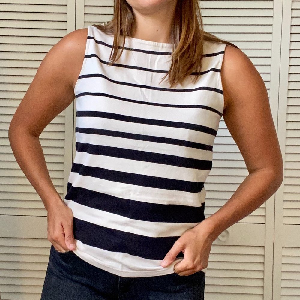 Jennifer Moore Cotton Stripe Tank Top